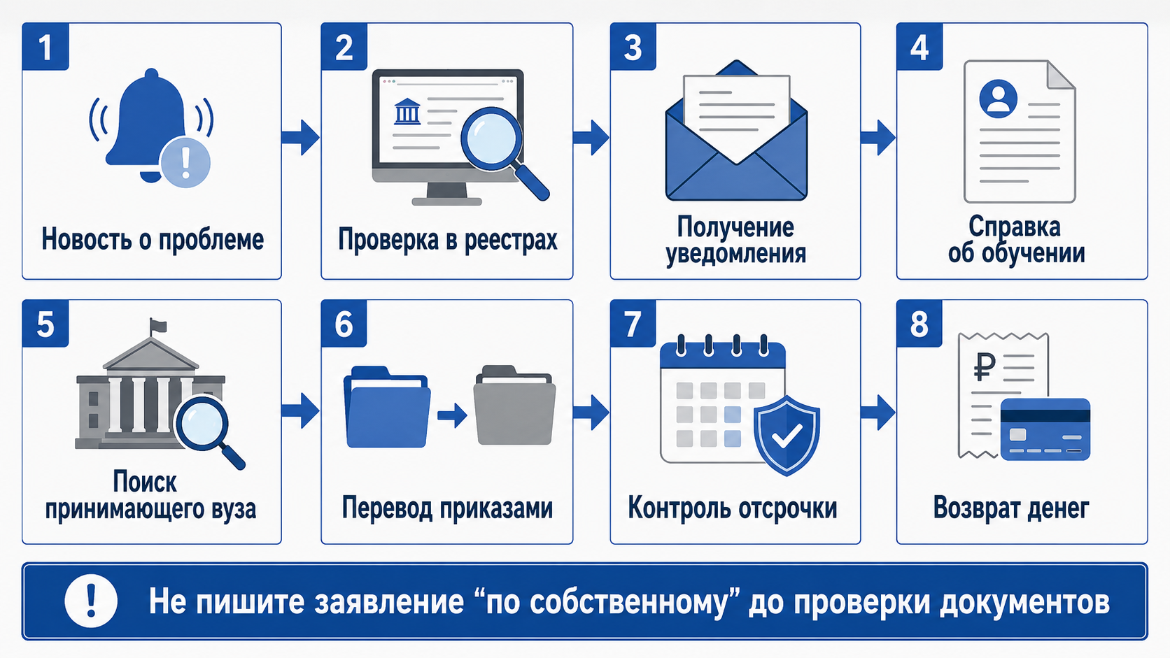 Рис 1: Алгоритм действий студента при лишении вуза аккредитации. Рис 1: Алгоритм действий студента при лишении вуза аккредитации.